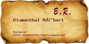 Blumenthal Róbert névjegykártya